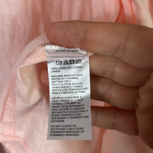 NWT Lord & Taylor Woman 100% Linen Button Down Tunic Shirt Bell Sleeves size 3X - Picture 8 of 10